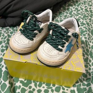 Golden Goose White and Blue Sneakers Retro-Inspired Casual